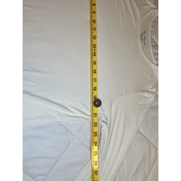 Chicos True Color Tees Shirt SZ 3 Ivory Cotton Blend Scoop Neck Top - Picture 5 of 7